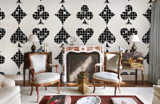 poker shadow pattern wallpaper mural design