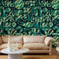 Abstract Alphanumeric Teal Mural Wallpaper