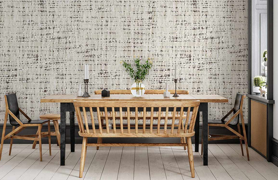 Neutral Textured Herringbone Mural Wallpaper