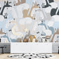 Woodland Foxes Playful Kids Mural Wallpaper