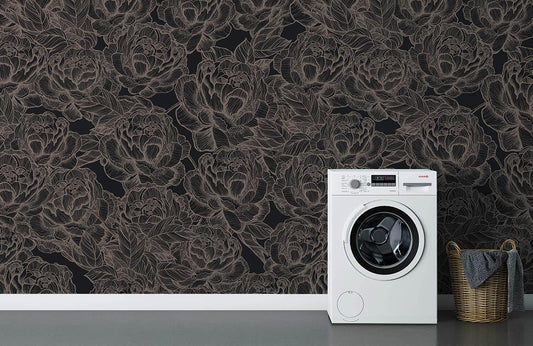 custom flower wallpaper mural for bathroom