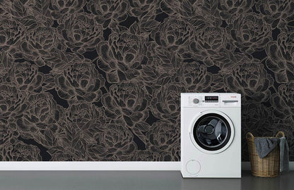 custom flower wallpaper mural for bathroom