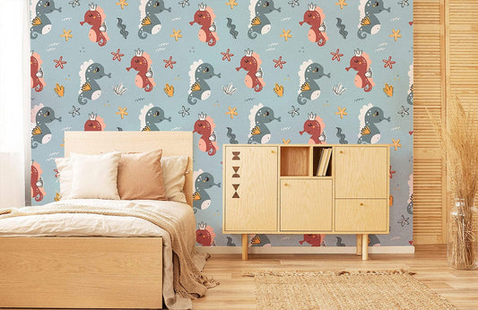 Whimsical Underwater Creatures Kids Wallpaper Mural