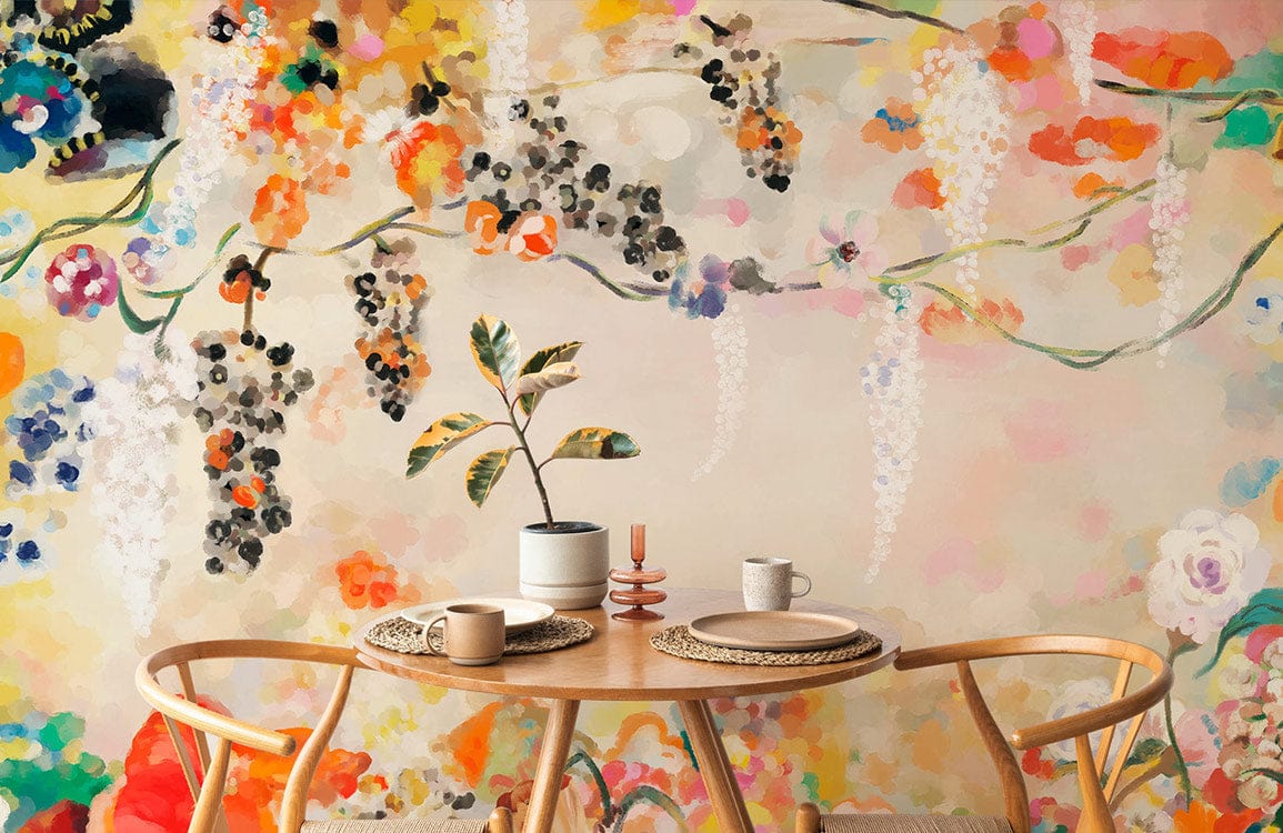 Colorful Abstract Floral Wallpaper Mural