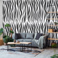 Modern Black and White Zebra Mural Wallpaper