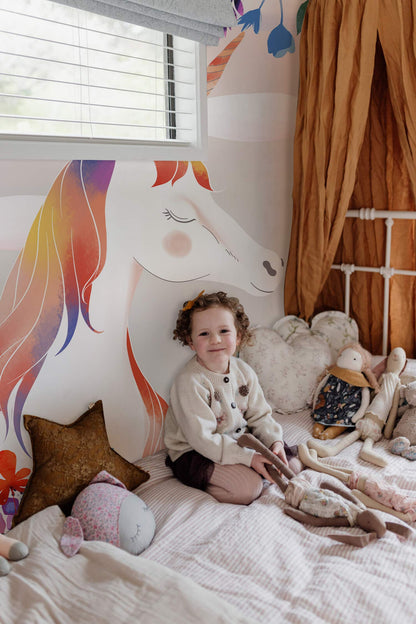 Unicorns Animal Wallpaper Mural for Use as a Decoration in Children's Rooms