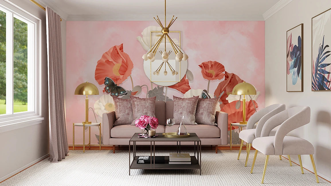 Butterfly Floral Wallpaper Mural