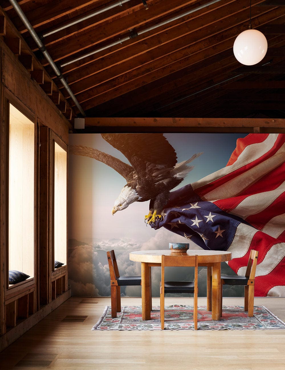 Majestic Eagle American Flag Mural Wallpaper