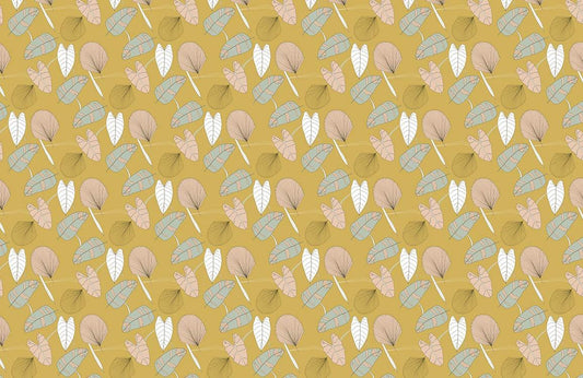 Home decoration wallpaper painting with a variety of leaves