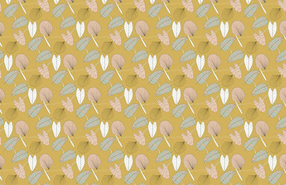Home decoration wallpaper painting with a variety of leaves