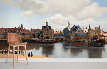 Delft view oil painting Mural Wallpaper for Room decor