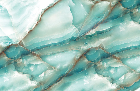 Abstract Teal Marble Texture Mural Wallpaper