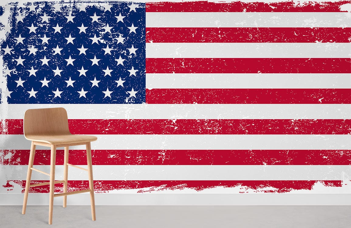 Vintage American Flag Wallpaper Mural Room