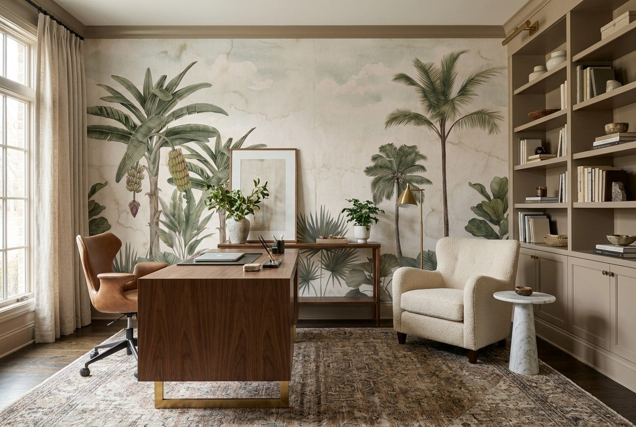 Sage Palm Antique Jungle Wallpaper Mural