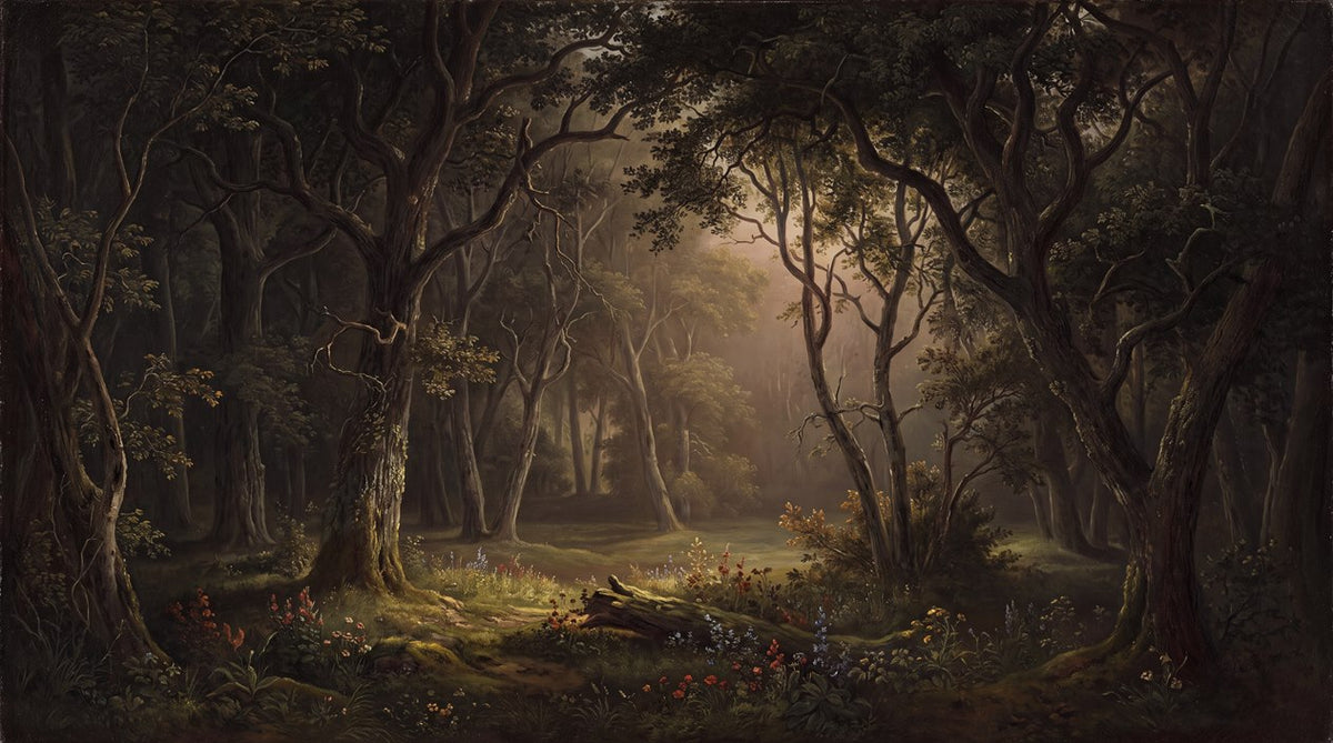 Inky Haunting Dark Forest Wallpaper Mural pattern