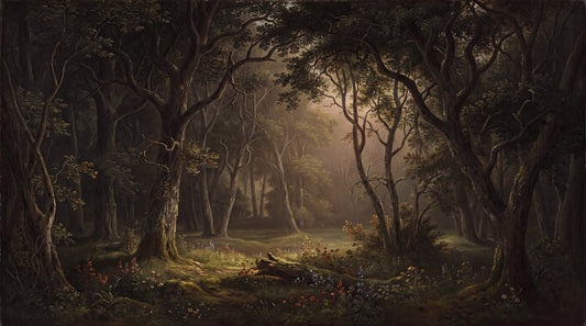 Inky Haunting Dark Forest Wallpaper Mural pattern