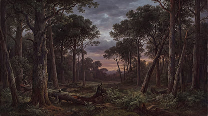 Moody Twilight Dark Forest Wallpaper Mural pattern
