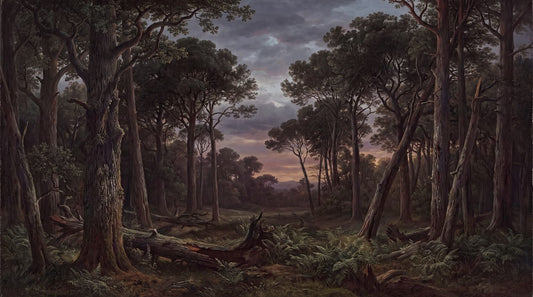 Moody Twilight Dark Forest Wallpaper Mural pattern