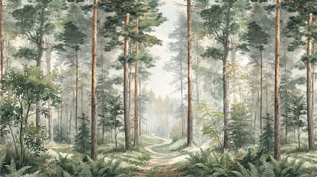 Moss Forest Green Wallpaper Mural pattern