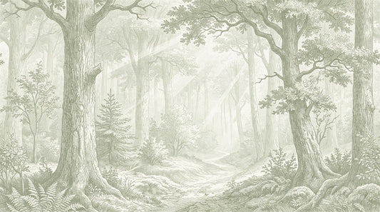 Verdant Forest Green Wallpaper Mural pattern
