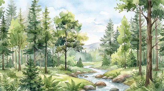Fresh Meadow Forest Green Wallpaper Mural pattern