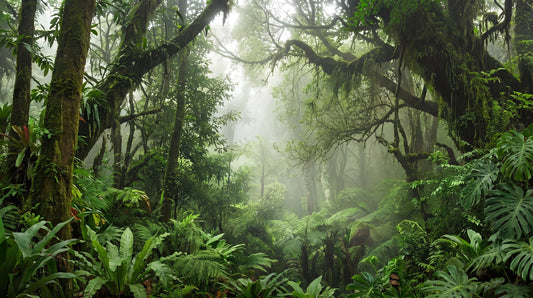 Emerald Forest Green Jungle Wallpaper Mural pattern