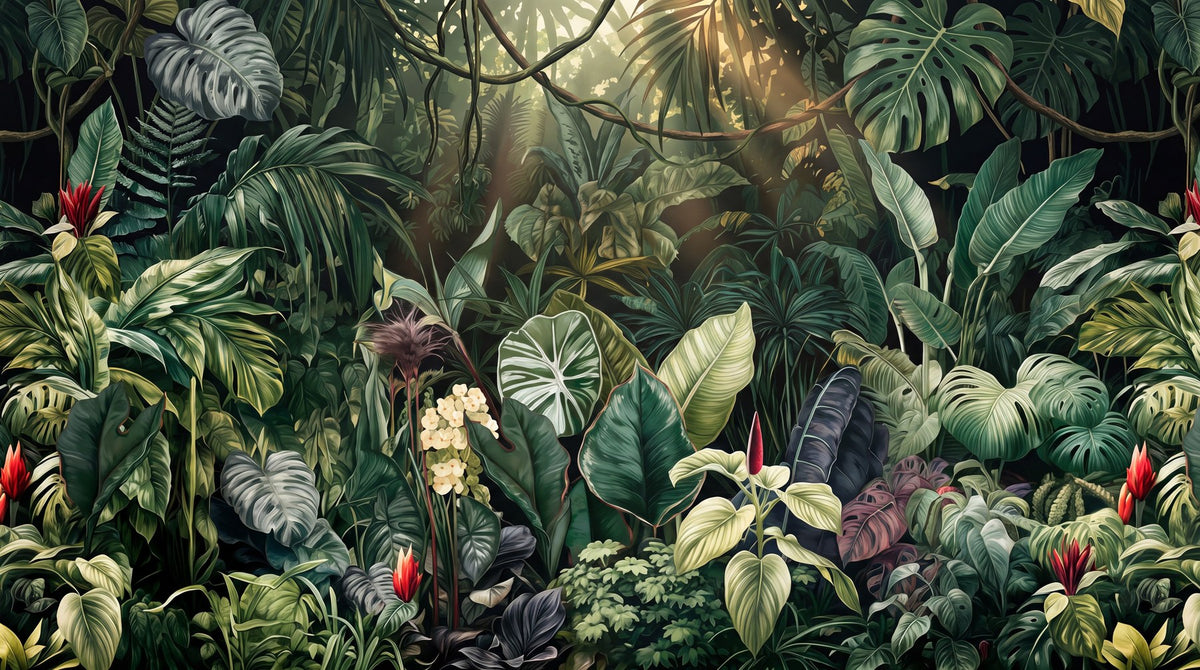 Mossy Foliage Green Jungle Wallpaper Mural