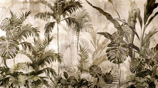 Sepia Palm Vintage Jungle Wallpaper Mural