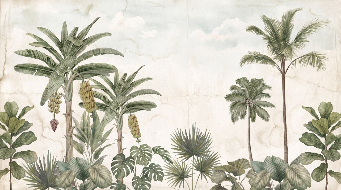 Sage Palm Antique Jungle Wallpaper Mural