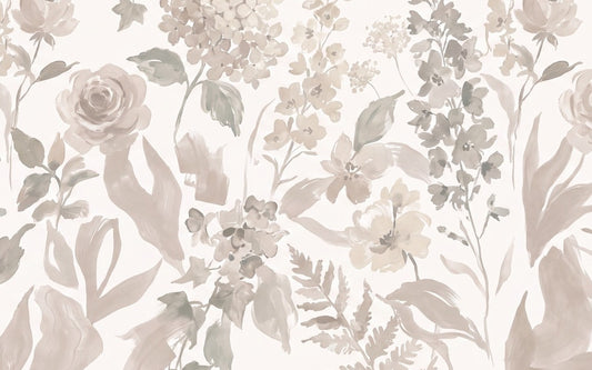 Ochre Botanical Silhouette Wallpaper Mural - 2