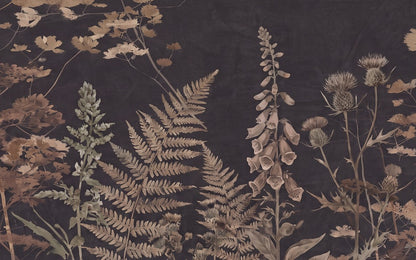 Dark Beige Botanical Garden Wallpaper Mural - 2
