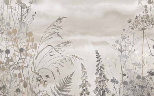 Green Mist Meadow Wallpaper Mural - 2