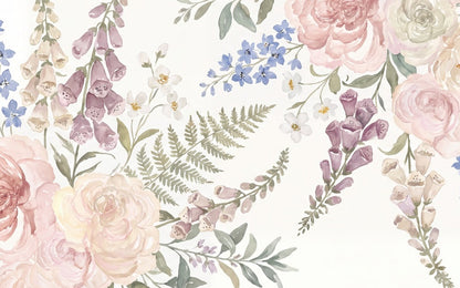 Rose Cottage Garden Border Wallpaper Mural - 2
