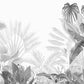 Papier peint mural botanique tropical monochrome