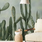 Soothing Green Cactus Botanical Mural Wallpaper