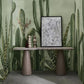 Soothing Green Cactus Botanical Mural Wallpaper