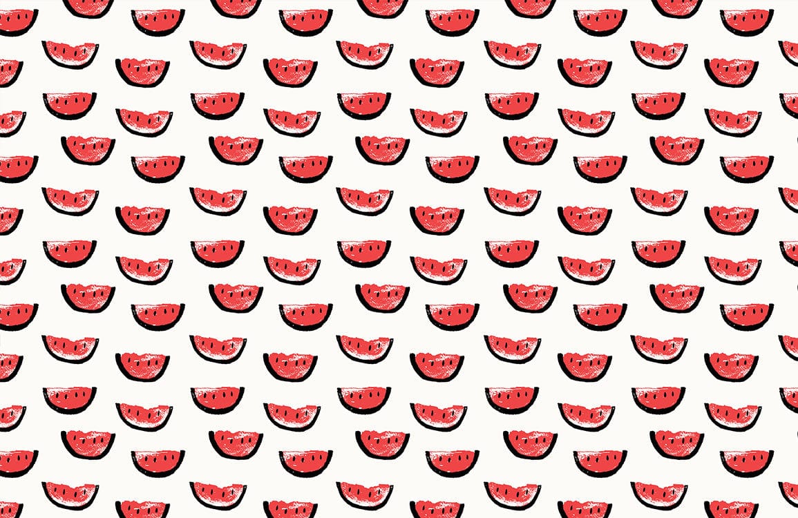 Whimsical Watermelon Slice Pattern Mural Wallpaper