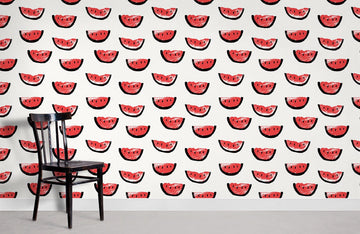 Whimsical Watermelon Slice Pattern Mural Wallpaper