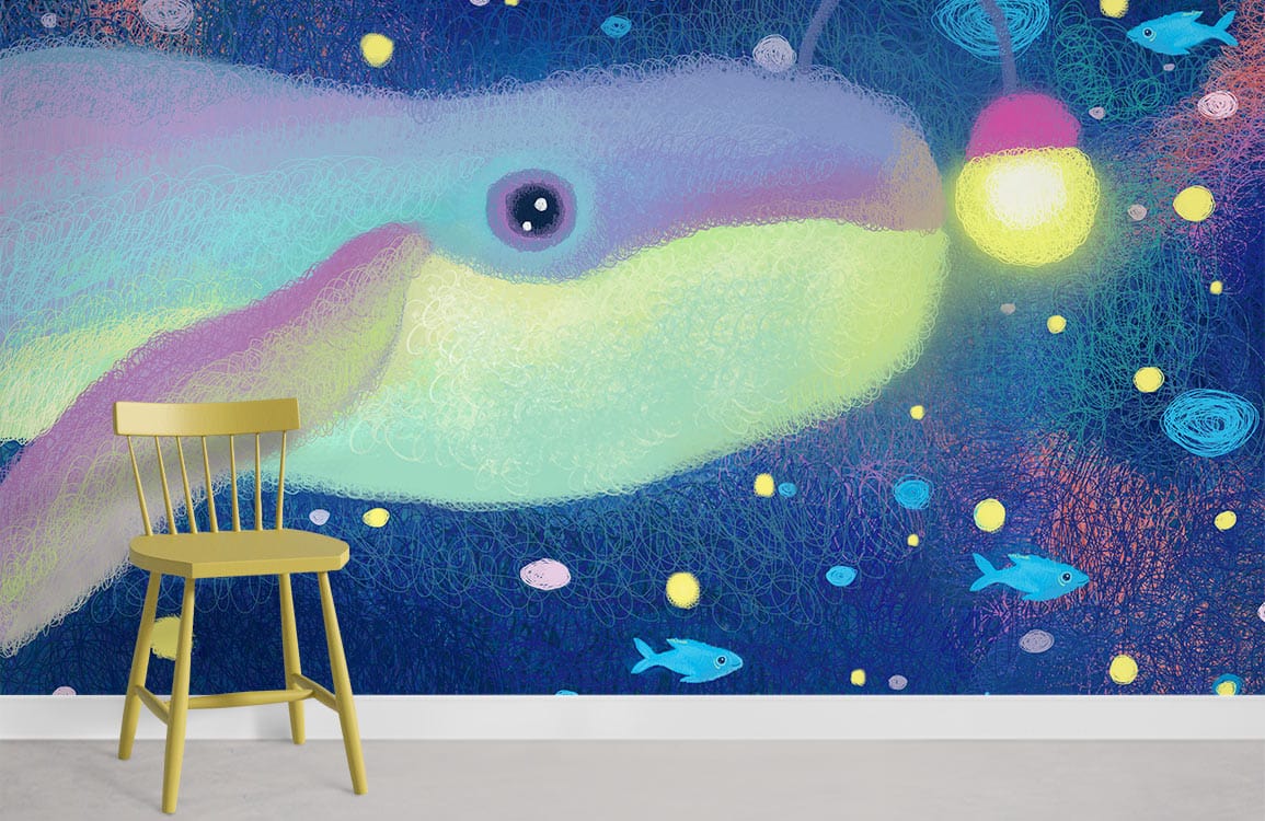 Whimsical Underwater Animal Kids Mural Wallpaper