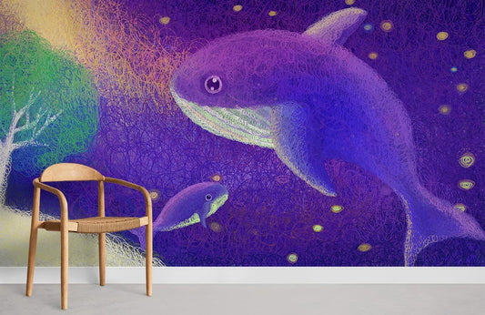 Whimsical Underwater Fish Fantasy Mural Wallpaper