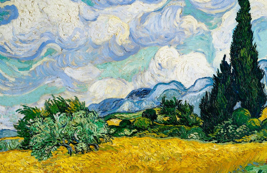 Van Gogh Wheatfield Artistic Mural Wallpaper