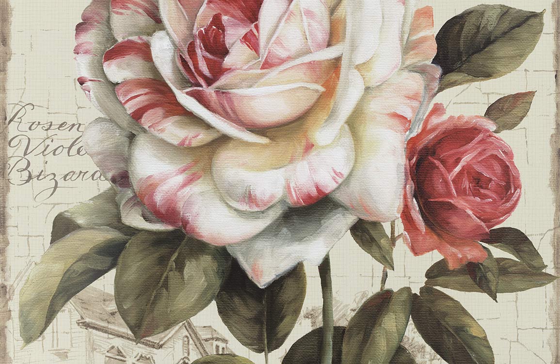 Vintage Floral Rose Elegant Mural Wallpaper