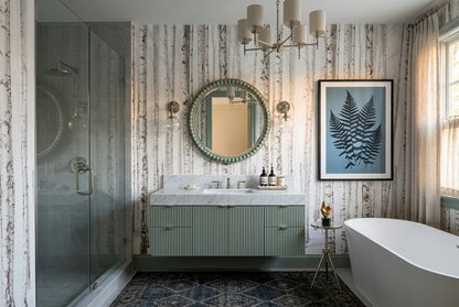 Simple White Birch Forest Wallpaper Mural interior scene