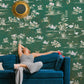 Emerald Green Floral Vintage Wallpaper Mural