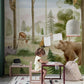 Mural Wallpaper with Animals in the Woods, a Dry Setting, for a Child's Room