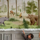 Wild Animals in a Forest Mural Wall Decal for the Foyer