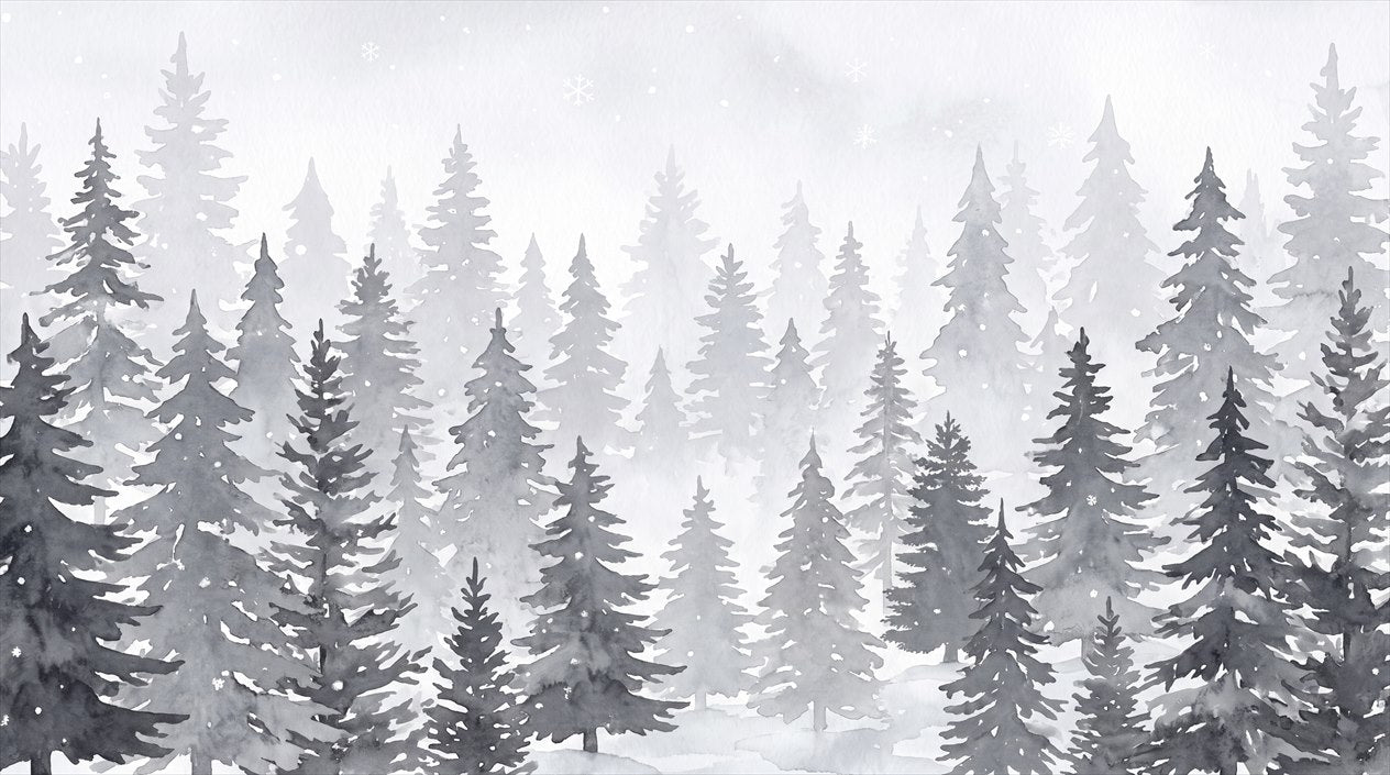Gray Seasonal Winter Forest Wallpaper Mural