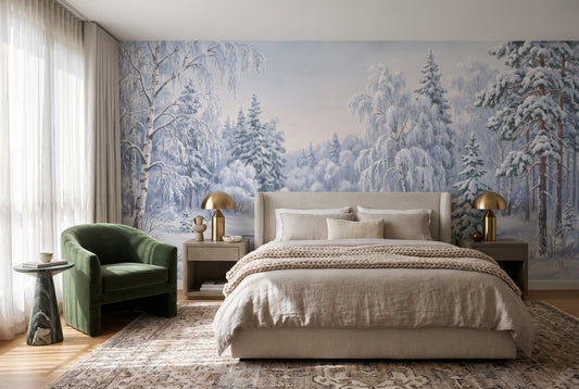 Frost Ice Winter Forest Wallpaper Mural interior scene