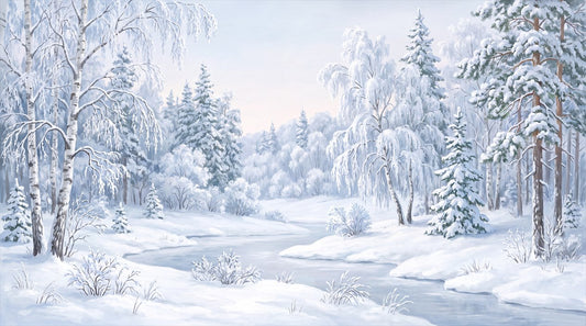 Frost Ice Winter Forest Wallpaper Mural complete artwork