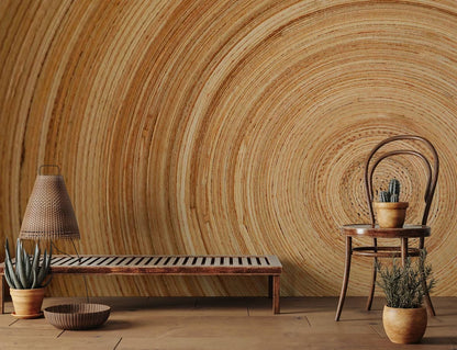 Wood Grain Effect Wallpaper Mural for Use as D��cor in the Hallway